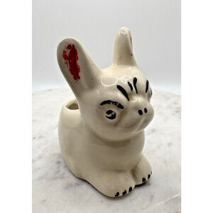 Vintage Dog Planter Small Ceramic French Bulldog Succulent Grouchy face